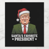 サンタお気に入りののトランプおもしろいクリスマス ワインラベル (シングルラベル)