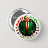 サンタお気に入りののトランプおもしろいクリスマス 缶バッジ (正面&裏面)
