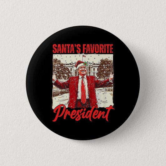 サンタお気に入りののトランプ大統領2024 Christmas Fu 缶バッジ (正面)