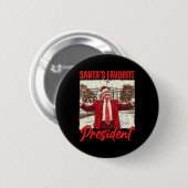 サンタお気に入りののトランプ大統領2024 Christmas Fu 缶バッジ (正面&裏面)