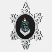 サンタお気に入りのの1年生先生おもしろいクリスマス スノーフレークピューターオーナメント (右)