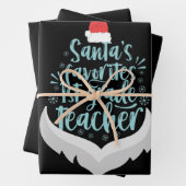 サンタお気に入りのの1年生先生おもしろいクリスマス ラッピングペーパーシート (インサイチュ)
