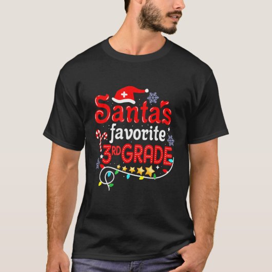 サンタお気に入りのの3年生クリスマスライトサンタハッチ Tシャツ (正面)
