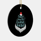 サンタお気に入りのの6年生先生おもしろいクリスマス セラミックオーナメント (右)