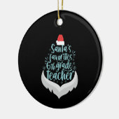 サンタお気に入りのの6年生先生おもしろいクリスマス セラミックオーナメント (左)