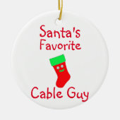 サンタお気に入りのケーブルガイオーナメント セラミックオーナメント (正面)
