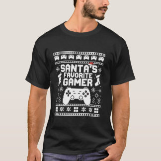 サンタお気に入りのゲーマーズ醜いクリスマスパジャマ Tシャツ