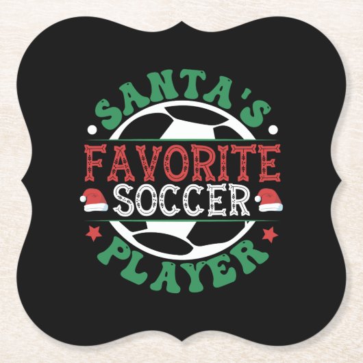 サンタお気に入りのサッカー選手 ペーパーコースター (正面)