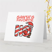 サンタお気に入りのスおもしろいいけな大人用のクリスマス カード (黄色い花)