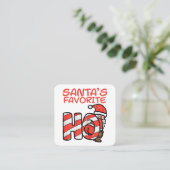 サンタお気に入りのスおもしろいいけな大人用のクリスマス スクエア名刺 (スタンド正面)