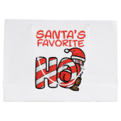 サンタお気に入りのスおもしろいいけな大人用のクリスマス ラージペーパーバッグ (裏面)