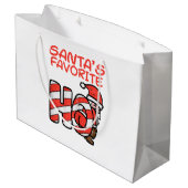 サンタお気に入りのスおもしろいいけな大人用のクリスマス ラージペーパーバッグ (裏面アングル)