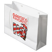 サンタお気に入りのスおもしろいいけな大人用のクリスマス ラージペーパーバッグ (正面アングル)