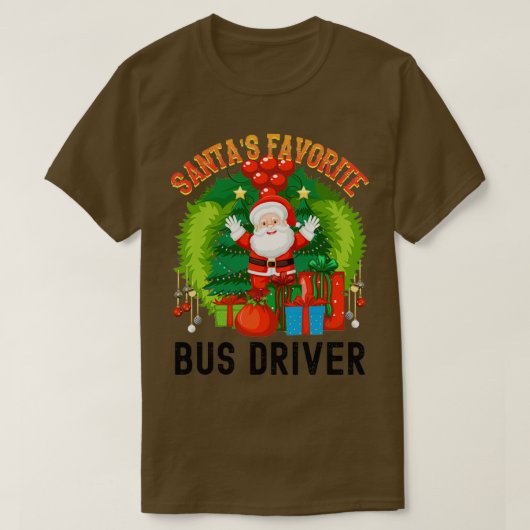 サンタお気に入りのスのバスの運転手の世界Okayestバスドライブ Tシャツ (デザイン正面)