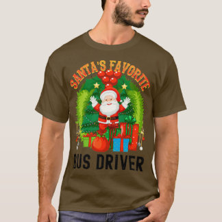 サンタお気に入りのスのバスの運転手の世界Okayestバスドライブ Tシャツ