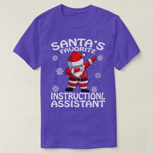 サンタお気に入りのスの教育アシスタント・クリスマス Tシャツ (デザイン正面)