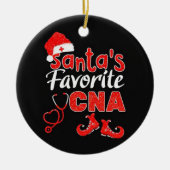 サンタお気に入りのスはクリスマスの飾り セラミックオーナメント (正面)