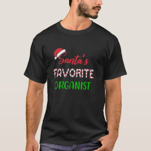 サンタお気に入りのスオルガニストギフトおもしろいオルガンクリスマ Tシャツ