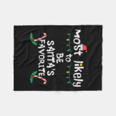 サンタお気に入りのスクリスマスファミリーの試合 フリースブランケット (正面(横))