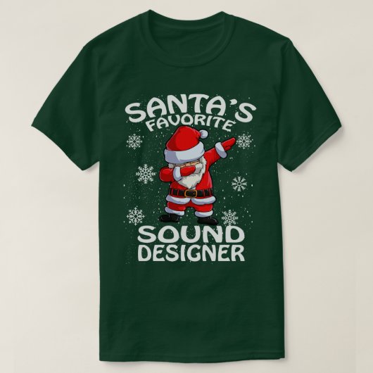サンタお気に入りのスサウンドデザイナークリスマス Tシャツ (デザイン正面)