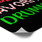 サンタお気に入りのスドラマーのギフトおもしろいドラムクリスマスパ ポスター (角)