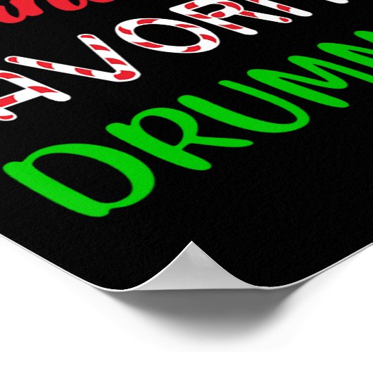 サンタお気に入りのスドラマーのギフトおもしろいドラムクリスマスパ ポスター (角)