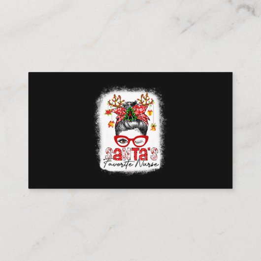 サンタお気に入りのスナースクリスマスメッシーブンブリーチド 名刺 (裏面)