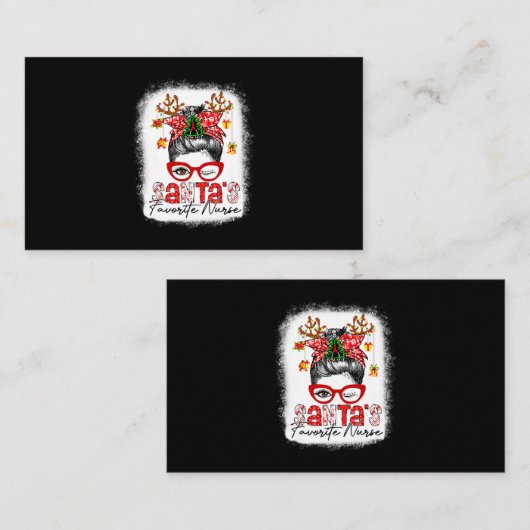 サンタお気に入りのスナースクリスマスメッシーブンブリーチド 名刺 (正面/裏面)