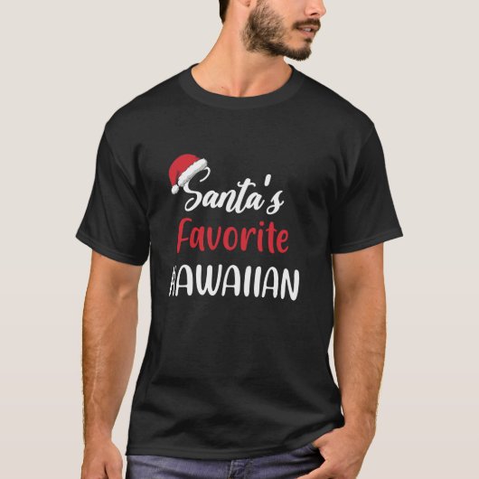 サンタお気に入りのスハワイアンクリスマスおもしろいクリスマスパヤ Tシャツ (正面)