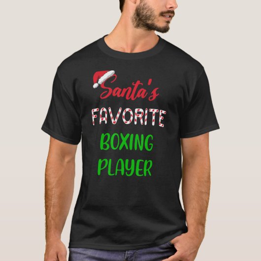 サンタお気に入りのスボクシング選手おもしろいボクシングChris Tシャツ (正面)