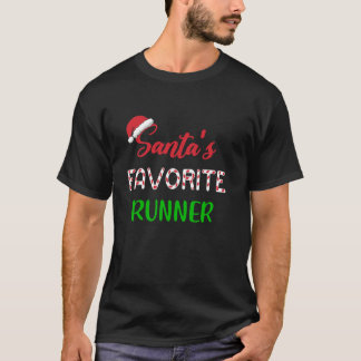 サンタお気に入りのスランおもしろいランニングナのクリスマス Tシャツ