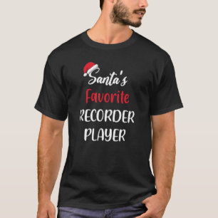 サンタお気に入りのスレコーダー選手のクリスマスレコード Tシャツ