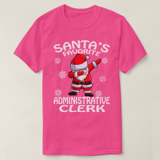 サンタお気に入りのス事務員クリスマス Tシャツ (デザイン正面)
