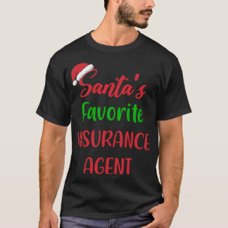 サンタお気に入りのス保険代理店ギフトおもしろいクリスム Tシャツ