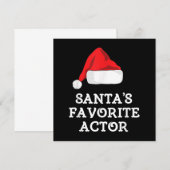 サンタお気に入りのス俳優クリスマス演技女優 サンキューカード (正面/裏面)