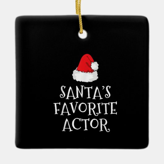 サンタお気に入りのス俳優クリスマス演技女優 セラミックオーナメント (正面)
