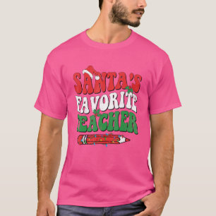 サンタお気に入りのス先生クリスマスサンタハットマッチ Tシャツ