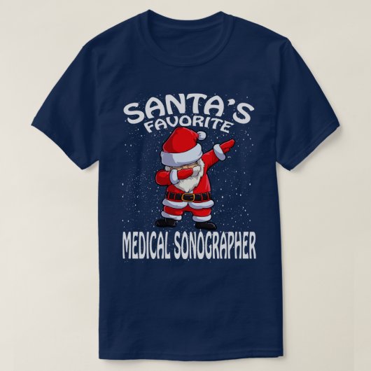 サンタお気に入りのス医用ソノグラフクリスマス Tシャツ (デザイン正面)