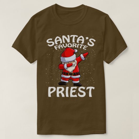 サンタお気に入りのス司祭クリスマス Tシャツ (デザイン正面)