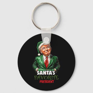 サンタお気に入りのス大統領おもしろいトランプ・クリスマス キーホルダー