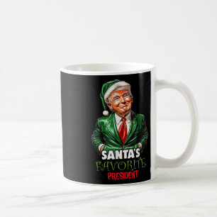 サンタお気に入りのス大統領おもしろいトランプ・クリスマス コーヒーマグカップ