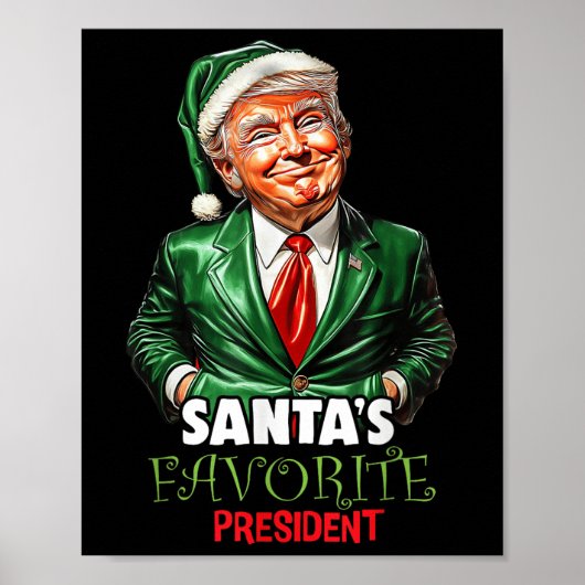 サンタお気に入りのス大統領おもしろいトランプ・クリスマス ポスター (正面)