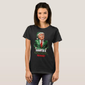 サンタお気に入りのス大統領おもしろいトランプ・クリスマス Tシャツ (正面フル)