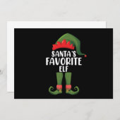 サンタお気に入りのス小妖精や小人マッチングファミリークリスマス 招待状 (正面/裏面)