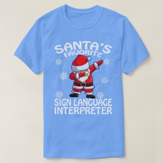 サンタお気に入りのス手話通訳者Christma Tシャツ (デザイン正面)