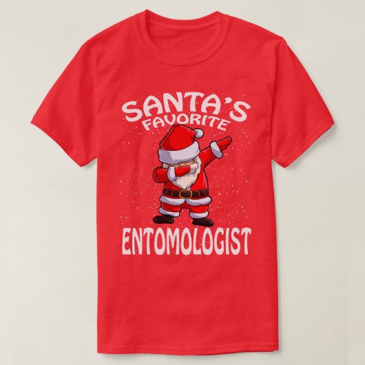 サンタお気に入りのス昆虫学者クリスマス Tシャツ (デザイン正面)