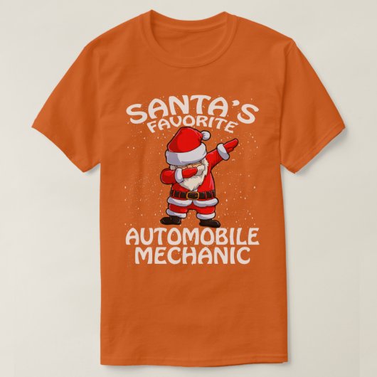 サンタお気に入りのス自動車整備士クリスマス Tシャツ (デザイン正面)
