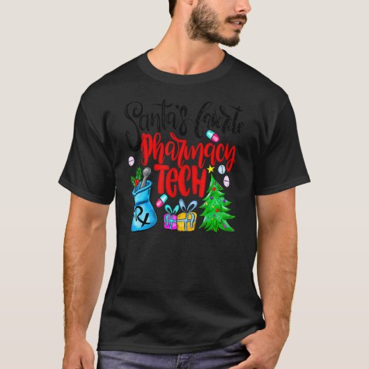 サンタお気に入りのス薬学技術者クリスおもしろいマ Tシャツ (正面)