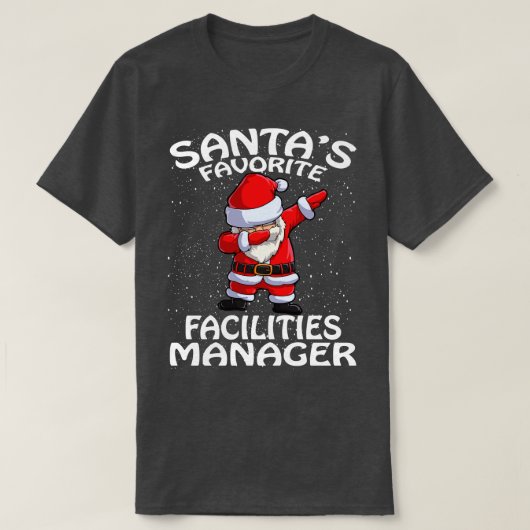 サンタお気に入りのス設備管理者クリスマス Tシャツ (デザイン正面)