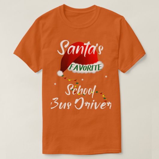 サンタお気に入りのス通学バス運転手 Tシャツ (デザイン正面)